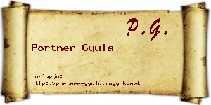 Portner Gyula névjegykártya
